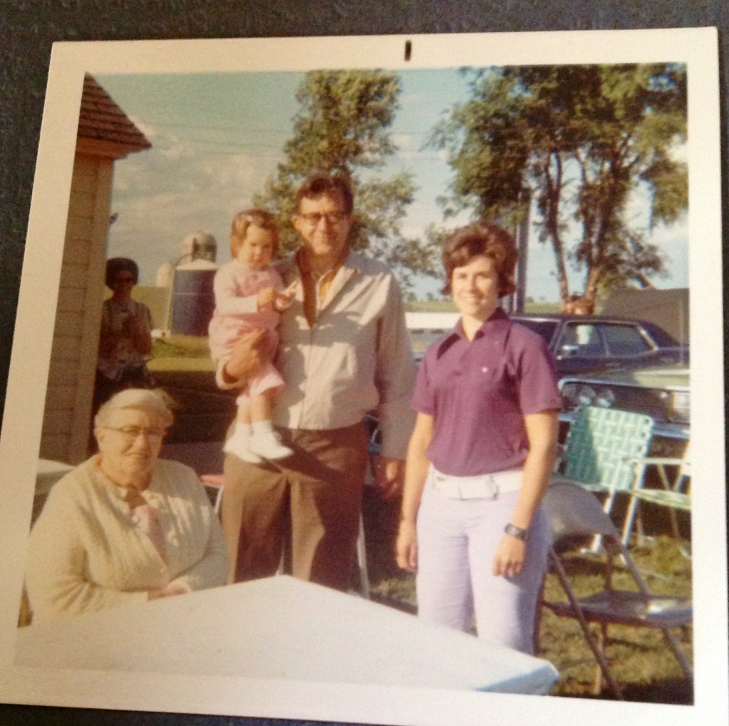 My great grandma, my grandpa; holding me, and my mom
