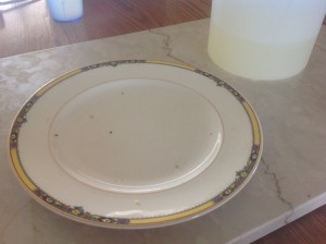 ...and the empty plate at 3:45